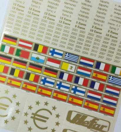 Hojas para Monedas de Euros. 2 Países o años. Paquete de 6 unidades