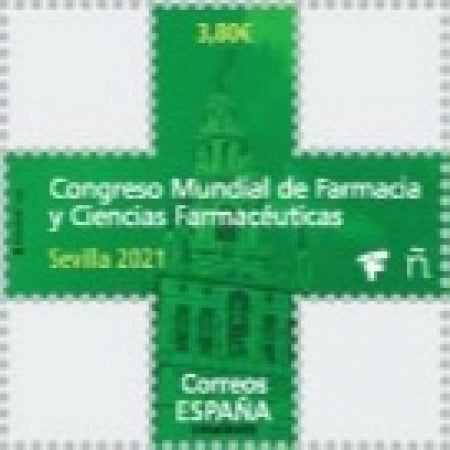 R127 41X41 Sello Pintura Murillo 2017
Efemérides 2020. Farmacia y primer vuelo aéreo de correos