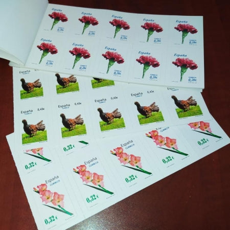 R92B 160X86 Para las hojas de 10 sellos de los carnets de flora y fauna. CARNET DE FLORA, FAUNA, MARIPOSAS, PAJAROS.