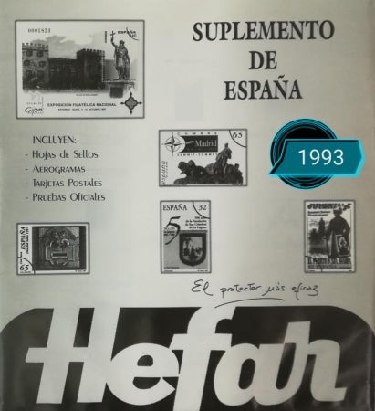 Suplemento de Sellos Hefar. España 1993
