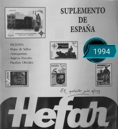 Suplemento de Sellos Hefar. España 1994