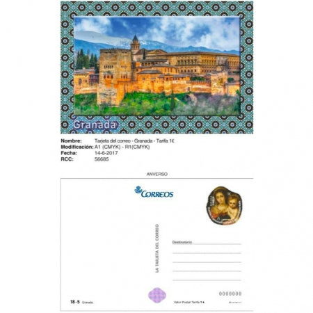 Tarjeta postal por ambas caras.