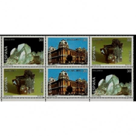 R76 123X58 MINERALES 4 SELLOS MAS BANDELETA CENTRAL Y 6 SELLOS DE CABALLOS CARTUJANOS