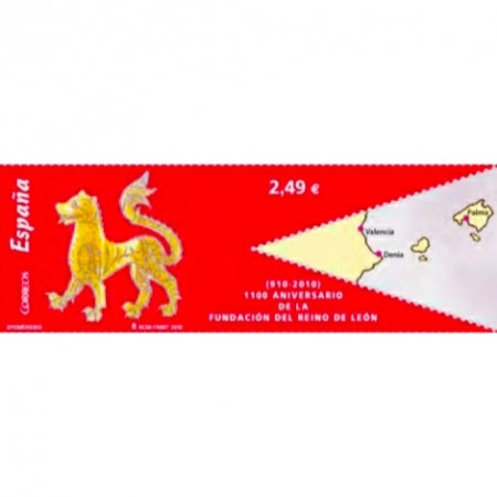 R112 100x34 Sello H.B. Reino de Leon 2010 y Diptico Sardana 2009