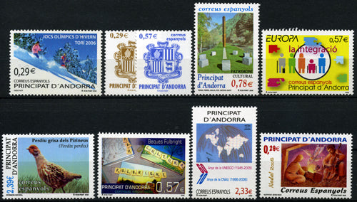 Sellos de Andorra años completos