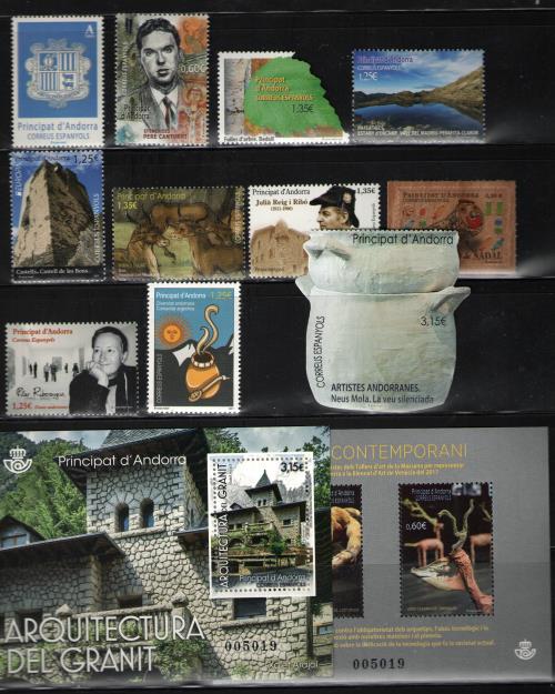 Sellos de Andorra años completos