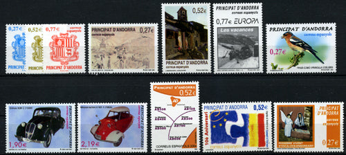Sellos de Andorra años completos